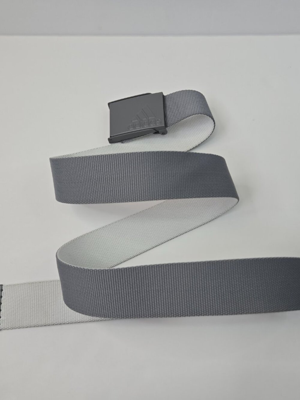 Adidas Golf Reversible Webbing Belt Cut To Size 1.5"  x 48" Grey Three/White - Picture 3 of 4
